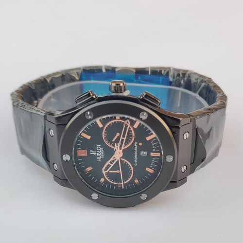 Dark Brown Hublot-Inspired Chronograph Watch for Men