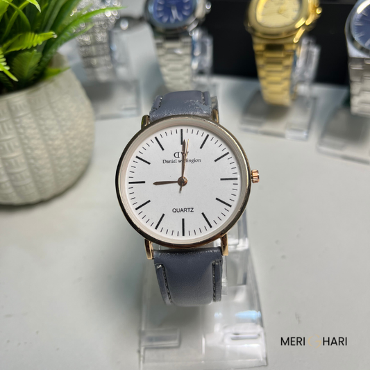 Daniel Wellington Classic Quartz Watch β Rose Gold Case with Grey Leather Strap