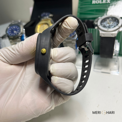 Fortuner Sport Chrono-Style Watch – Blue Dial with Black Rubber Strap
