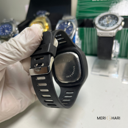 Fortuner Sport Chrono-Style Watch – Blue Dial with Black Rubber Strap