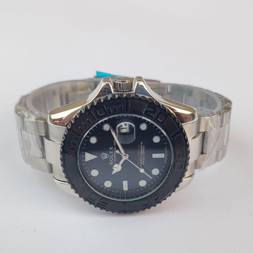 Rolex Black Bezel Men’s Quartz Watch – 42mm Stainless Steel