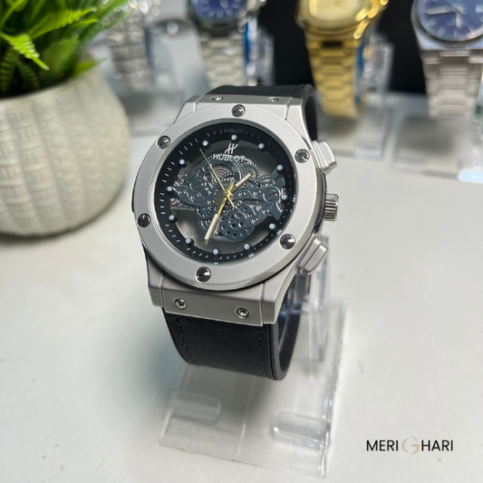 Hublot Classic Fusion Skeleton Dial – Silver Case Luxury Watch