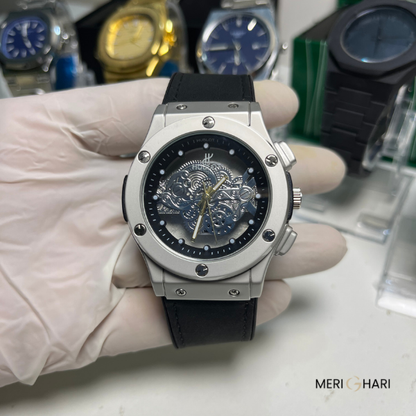 Hublot Classic Fusion Skeleton Dial – Silver Case Luxury Watch