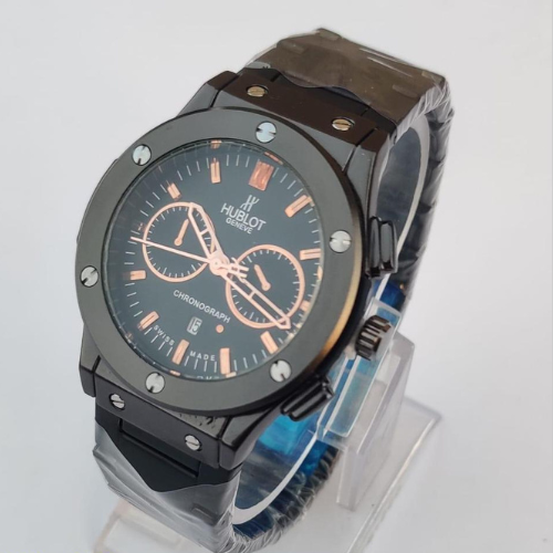 Dark Brown Hublot-Inspired Chronograph Watch for Men