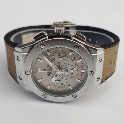 Classic Hublot Chronograph Watch – Leather Strap