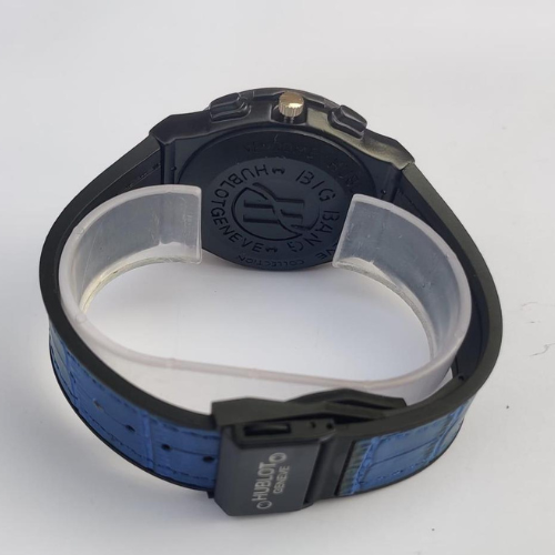 Blue Strap Hublot-Inspired Chronograph Watch for Men