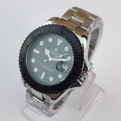 Rolex Black Bezel Men’s Quartz Watch – 42mm Stainless Steel