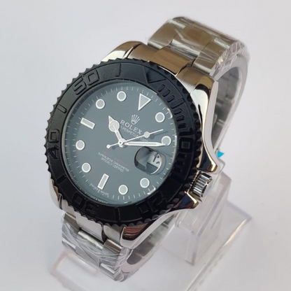 Rolex Black Bezel Men’s Quartz Watch – 42mm Stainless Steel