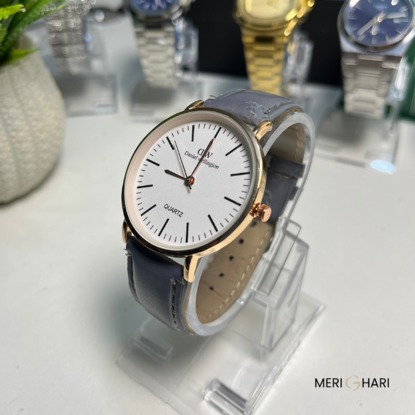 Daniel Wellington Classic Quartz Watch – Rose Gold Case with Grey Leather Strap