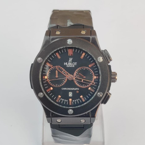 Dark Brown Hublot-Inspired Chronograph Watch for Men