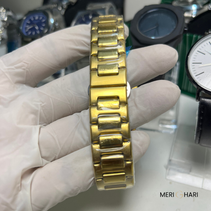 Luxury Men's Gold Watch P-PPLI | Stainless Steel Analog Date Wristwatch