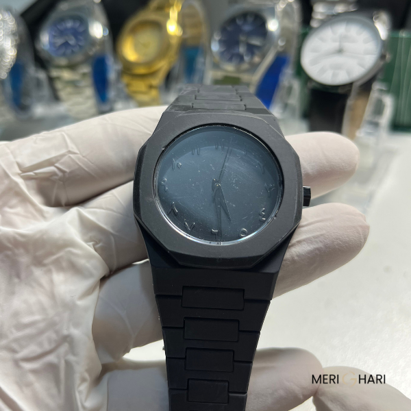 Black Aura Men's Matte Watch | Minimalist Analog Wristwatch