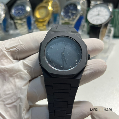 Black Aura Men's Matte Watch | Minimalist Analog Wristwatch