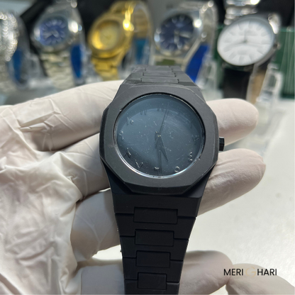 Black Aura Men's Matte Watch | Minimalist Analog Wristwatch