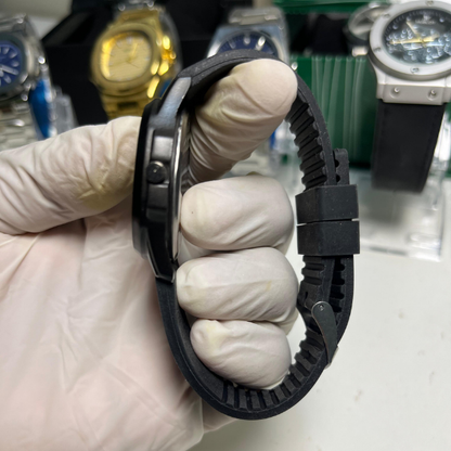 Patek Philippe Nautilus-Inspired Black Edition – Sporty Rubber Strap Watch
