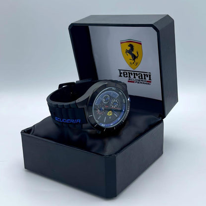 Ferrari Chronograph Sports Watch – Black & Blue Edition