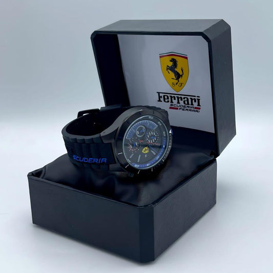 Ferrari Chronograph Sports Watch – Black & Blue Edition