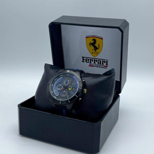 Ferrari Chronograph Sports Watch – Black & Blue Edition