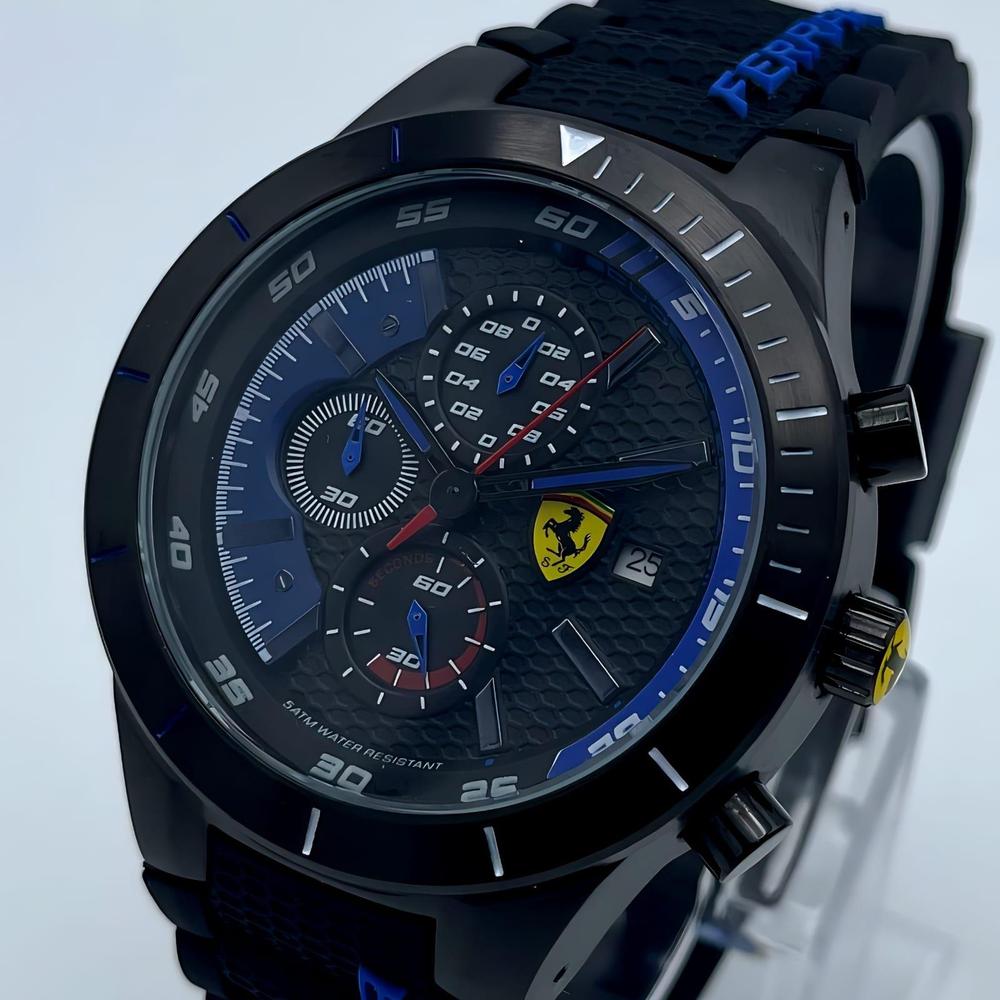 Ferrari Chronograph Sports Watch – Black & Blue Edition