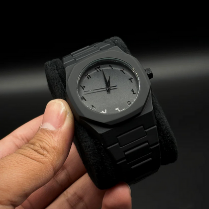Black Aura Men's Matte Watch | Minimalist Analog Wristwatch