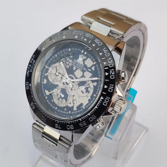 Rolex Skeleton Dial Chronograph – 42mm Stainless Steel Quartz Watch