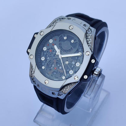 Luxury Skeleton Dial Hublot-Inspired Men's Watch
