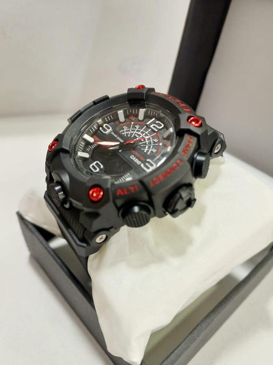 G-Shock Inspired Red & Black Men's Sports Watch